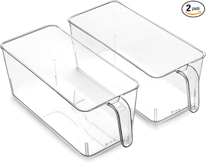 BINO l Plastic Storage Bins l THE HOLDER COLLECTION l 2-Pack, Large Multi-Use by BINO