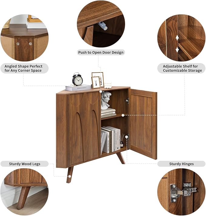 Small Corner Cabinet, Corner Floor Cabinet - Image 9