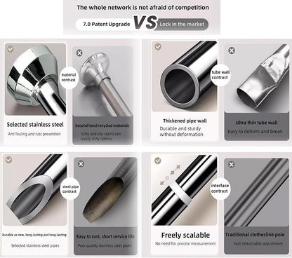 Telescopic clothes rod, adjustable clothesline rod, shower curtain rod - Image 7