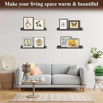 16X8 Inch Metal Wall Shelf Set of 4, Metal Wall Mounted Floating Shelves - Image 6