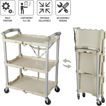 Olympia Tools 89-351 Pack-N-Roll Folding Collapsible Service Cart, 150LB - Image 4