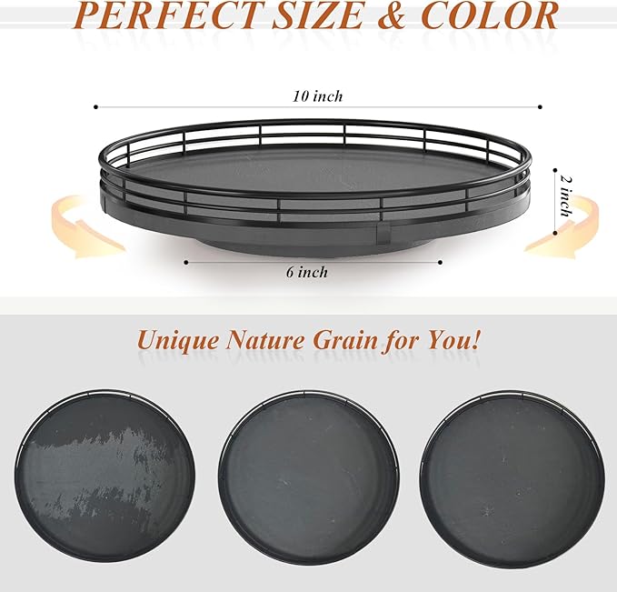 Nature Slate Lazy Susan Turntable - Image 3