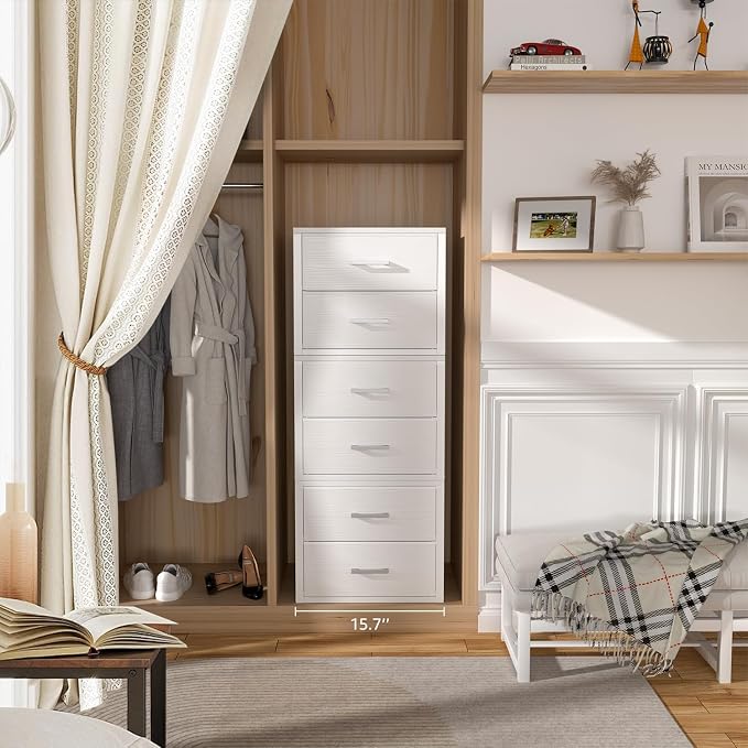 BOLUO Stackable Storage Drawers Closet Organizers and Storage Fabric White 2 - Image 5
