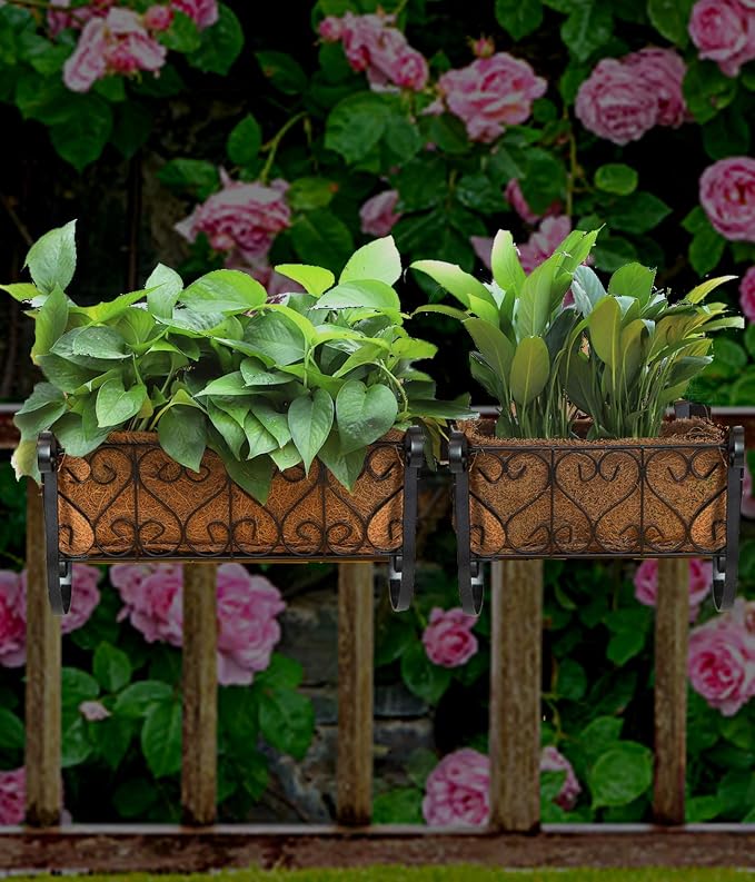 MorTime Iron Hanging Flower Rack Basket Shelf - Image 4
