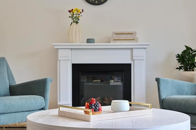 Ivory Shagreen Leather Serving Tray - Image 5