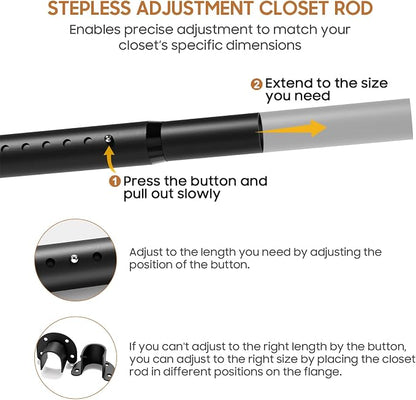 Adjustable Closet Rod, 16 to 72 Inche Closet Rods - Image 3