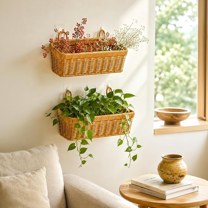 2 Pack Cute Small Wall Hanging Basket - Image 9