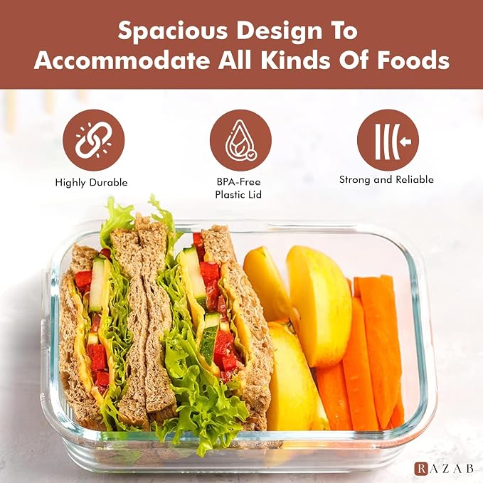 Razab 35 Pc Set Glass Food Storage Containers - Image 5