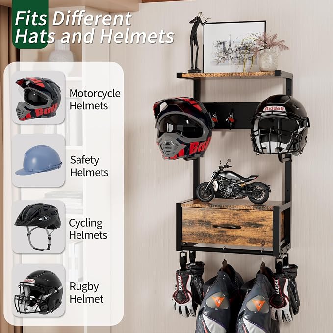 Motorcycle Helmet Holder Wall Mounted, Helmet Holder Wall Mount - Image 2