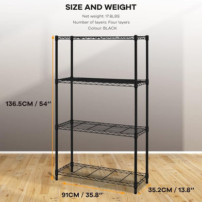 NChanmar 4 Tier Wire Shelving Unit Storage Shelves Shelf Organizer 54"x36"x14" - Image 3
