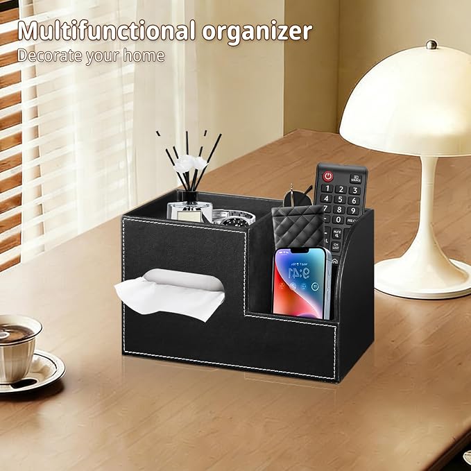 Leather Square Tissue Box Cover - Image 2