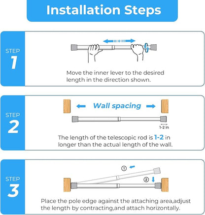2Pcs Spring Tension Curtain Rod, No drilling Spring loaded Curtian rod - Image 7