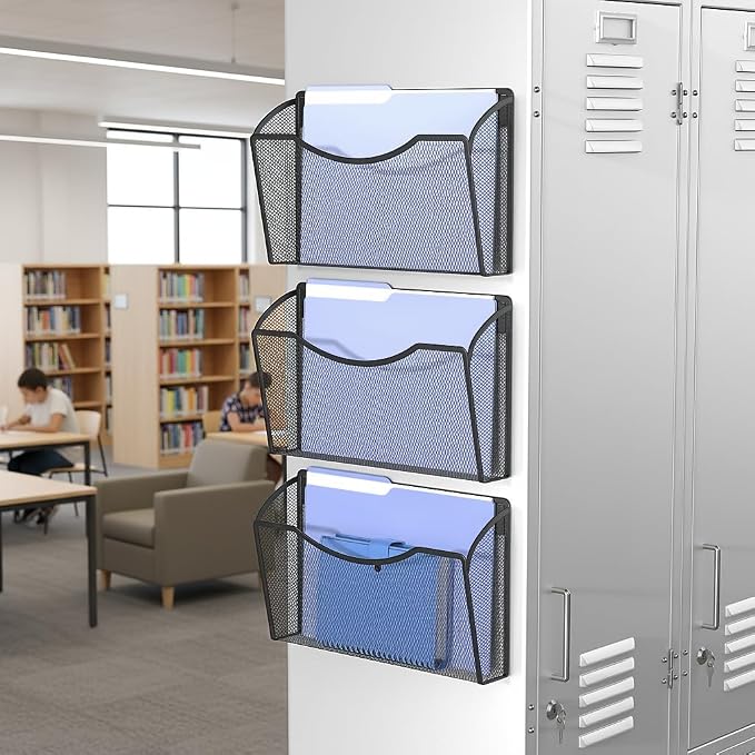 MINDEPOT Magnetic Wall File Organizer, Hanging File Holder, 6 Pack, Powerful - Image 5