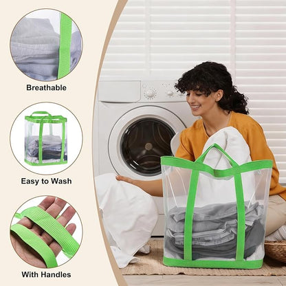uxcell Collapsible Laundry Basket, Mesh Hamper - Image 6
