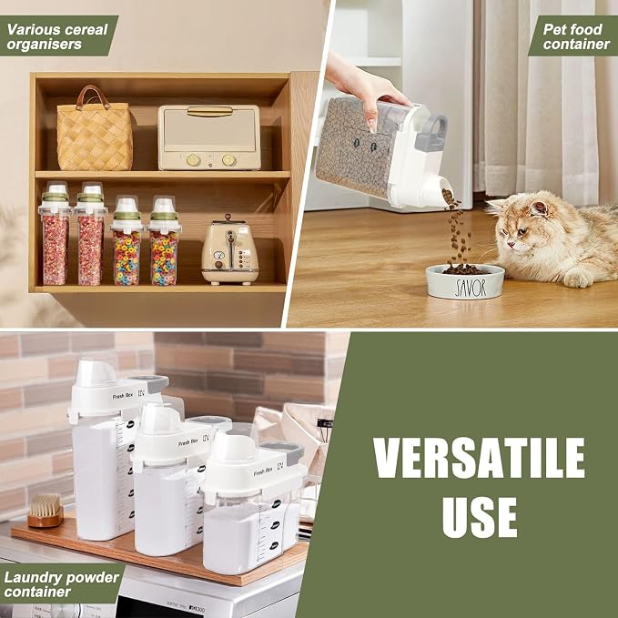 Cereal Storage Container 4Pack, 85oz/2.5L Airtight Food Storage Containers - Image 7