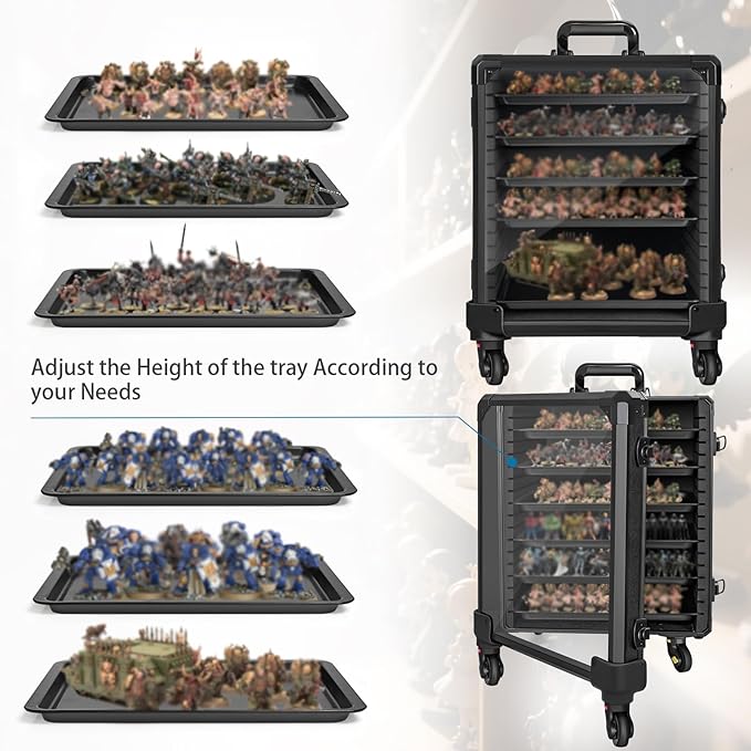 Miniatures Storage Case Miniatures Transport Case Aluminum Alloy Frame Display - Image 5