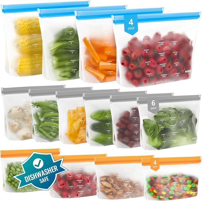 Dishwasher Safe Reusable Storage Bags Stand Up by IDEATECH