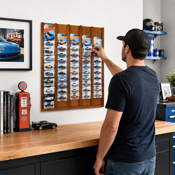 Storage Case Compatible with Hot Packaged Wheels Cars, Solid Wood Wall Mount - Image 7