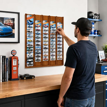 Storage Case Compatible with Hot Packaged Wheels Cars, Solid Wood Wall Mount - Image 7
