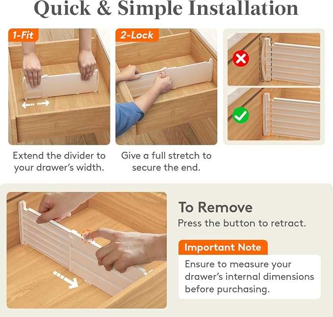 Lifewit 6 Pack 5" High Drawer Dividers - Image 5