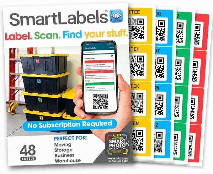 QR Code Stickers with AI Photo Analysis App by SmartLabels