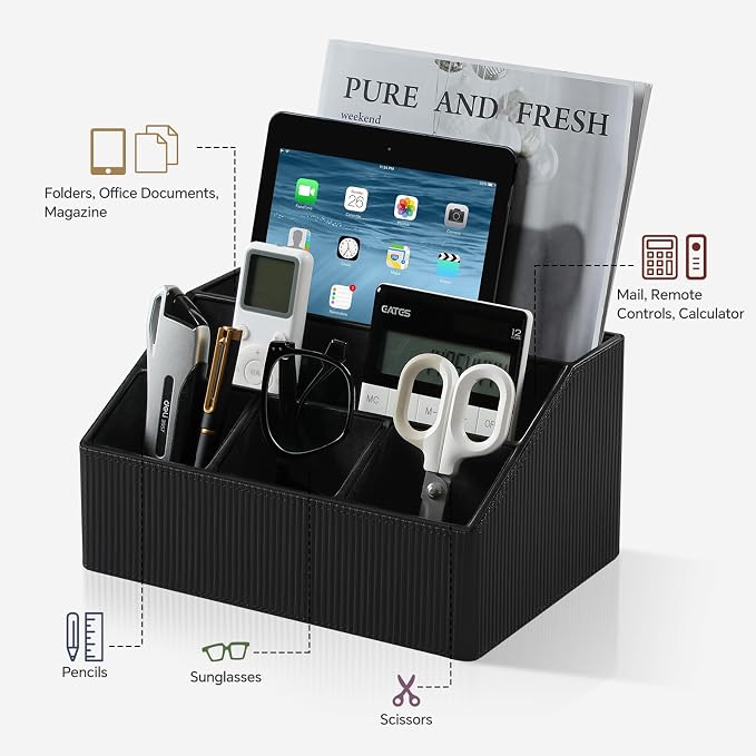 Remote Control Holder with 5 Compartments - Image 3