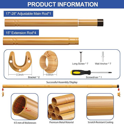 17 to 84 Inch Closet Rods for Hanging Clothes - Image 5