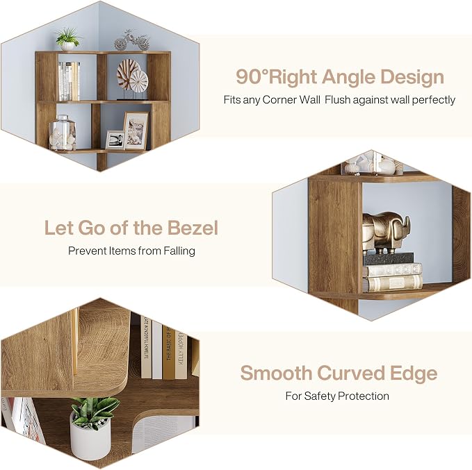 Tribesigns 6 Tier Corner Bookshelf, 64.9 Inches Tall L Shaped Bookcase - Image 8