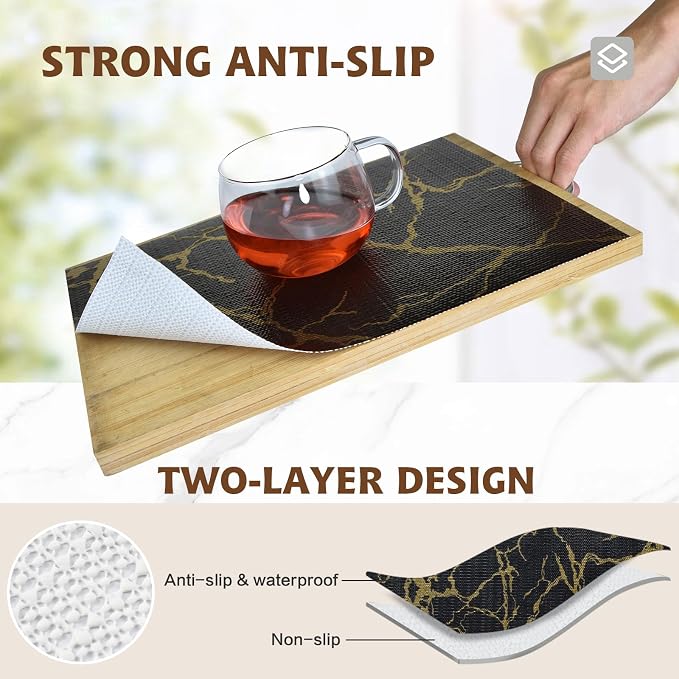 2-Layer Drawer and Shelf Liner for Kitchen Cabinet: 12in X 30Ft Non Slip - Image 3