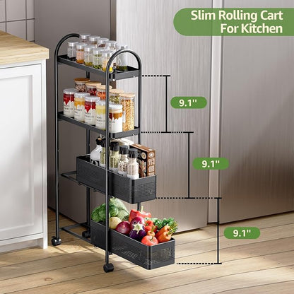 KINGRACK 4-Tier Slim Storage Cart - Image 8