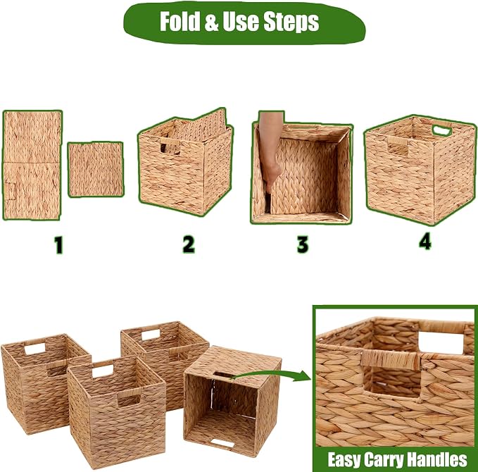 11x11in Storage Baskets 4 Pcs Storage Bins - Image 6