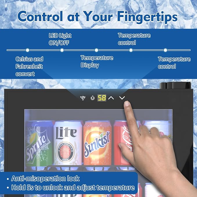 Beverage Refrigerator Cooler, 120 Can/3.2 Cu.Ft Mini Fridge - Image 2