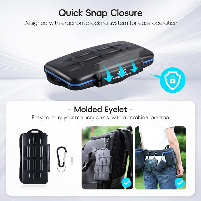 JJC Memory Card Case for 6 Cfast Compact Flash Cards, 12 SD Cards & 18 Micro SD - Image 6