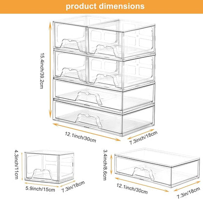 Stackable Makeup Organizer Storage Drawers Set of 6, Pantry Organization - Image 3