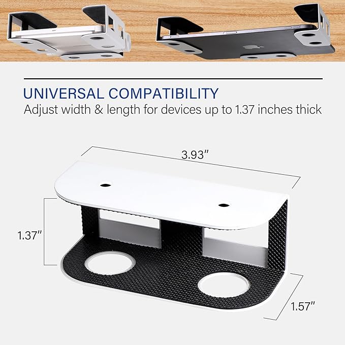 BYMECOST Under Desk Laptop Mount, Metal Under Desk Storage Holder, - Image 5