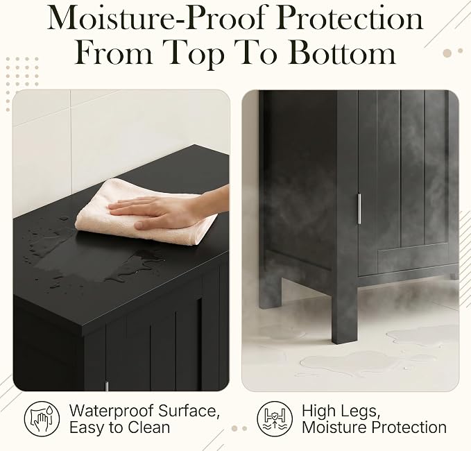 SUPER DEAL Modern Bathroom Floor Storage Cabinet - Image 6