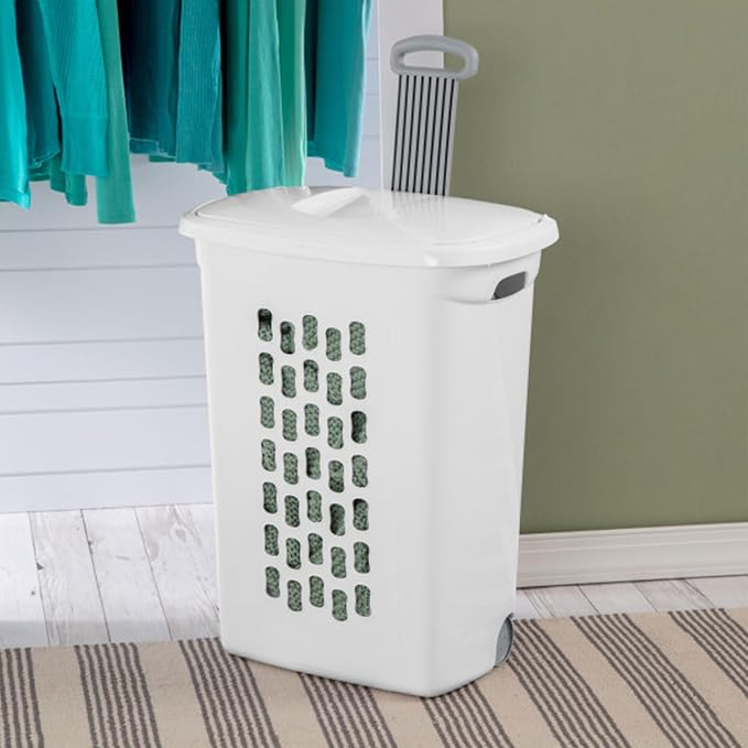 Sterilite 3-Pack Ultra Wheeled Hamper, Laundry Basket w/ Flip-Top Lid & - Image 5