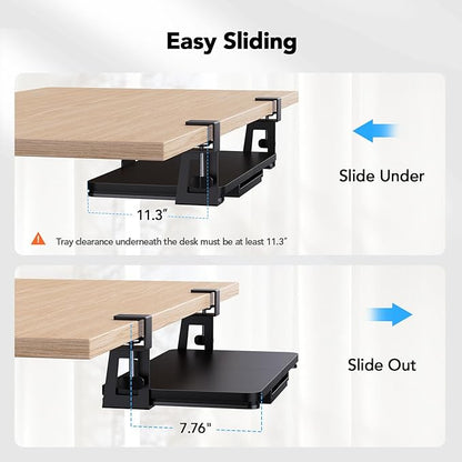 HUANUO Large Under Desk Keyboard Tray - Image 6