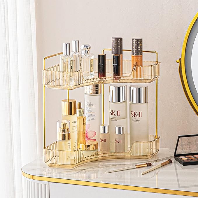 2-Tier Corner Bathroom Counter Organizer – Classic Storage Shelf by SHUANGQING