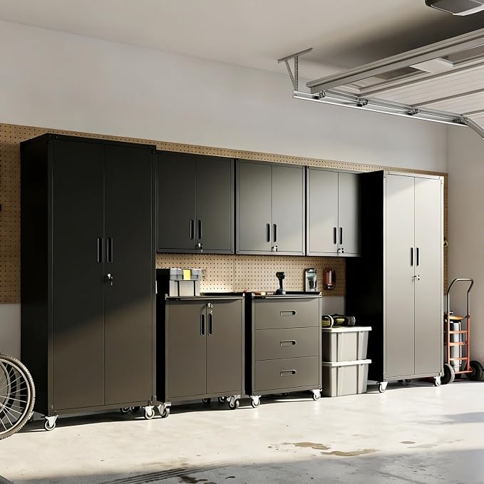 Garage Cabinet System | Heavy Duty Steel All-in-One Modular Garage Cabinet Set by VIYET