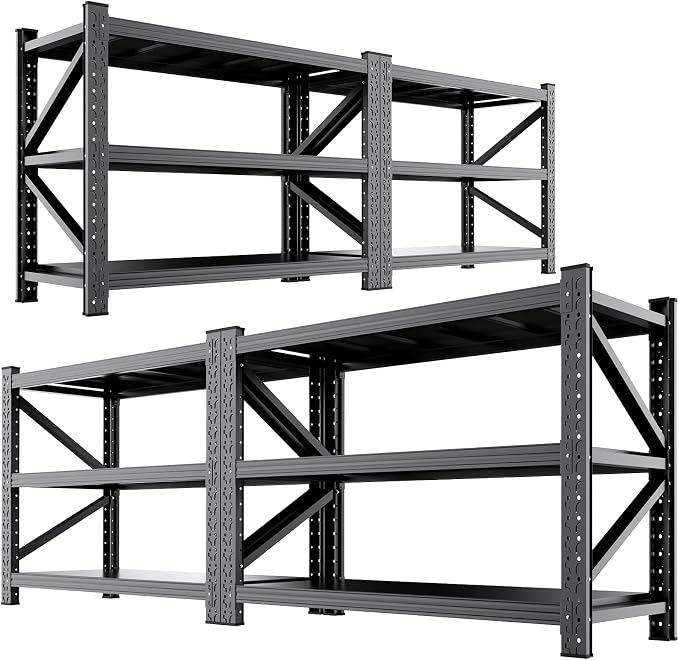 4 Set 5000LBS Heavy Duty Storage Shelves, Adjustable Garage Shelving Unit by AXASIIO