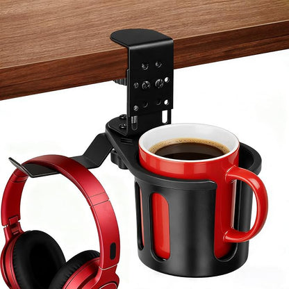 MYITYARD Desk Cup Holder Clamp, 2 in 1 Anti-Spill Clip On Table Cup Holder by MYITYARD
