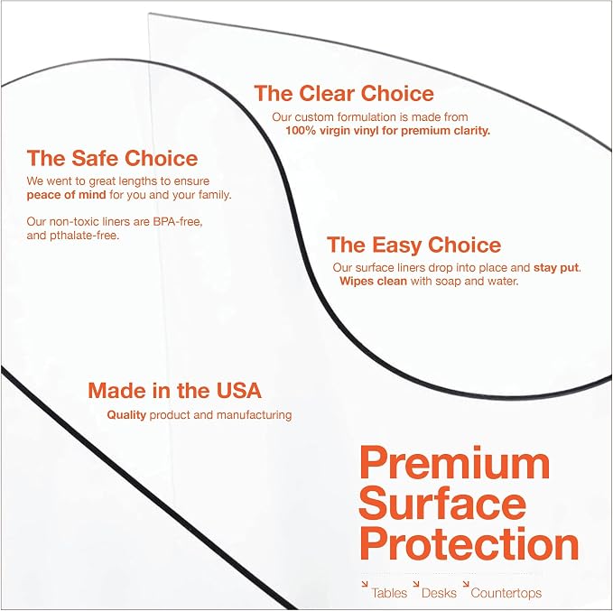 Clear Table Protector, USA Made, 29 x 53 Inch, 2mm Thick Ultra Smooth Vinyl - Image 5