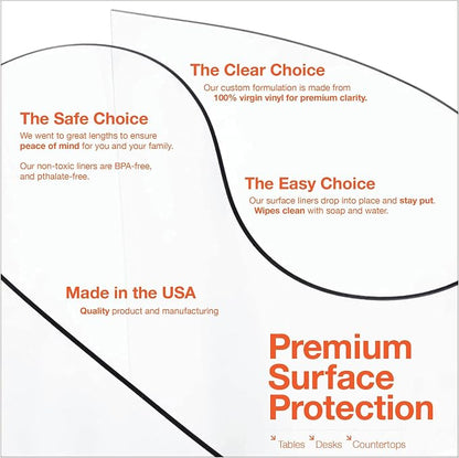 Clear Table Protector, USA Made, 20 x 34 Inch, 2mm Thick Ultra Smooth Vinyl - Image 5