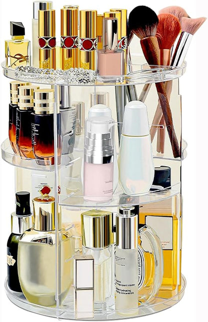 360 Rotating Makeup Organizer for Vanity Adjustable Cosmetic Display Case Large by Hoiumlz