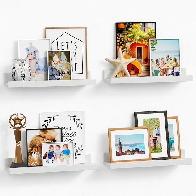 Forbena White Picture Ledge Shelf, Floating Shelves - Image 9