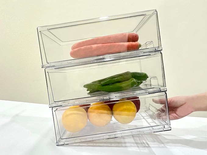 Stackable storage drawers, refrigerator, office desktop, pantry and shelves - Image 4