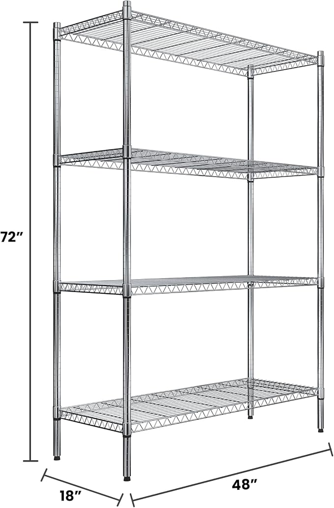 Quantum Storage Systems RWR72-1848LD Adjustable Wire Chrome 4 Shelves 72" H x - Image 2