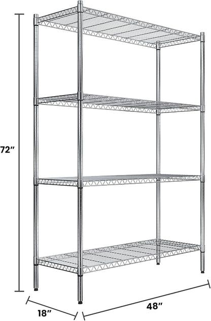 Quantum Storage Systems RWR72-1848LD Adjustable Wire Chrome 4 Shelves 72" H x - Image 2