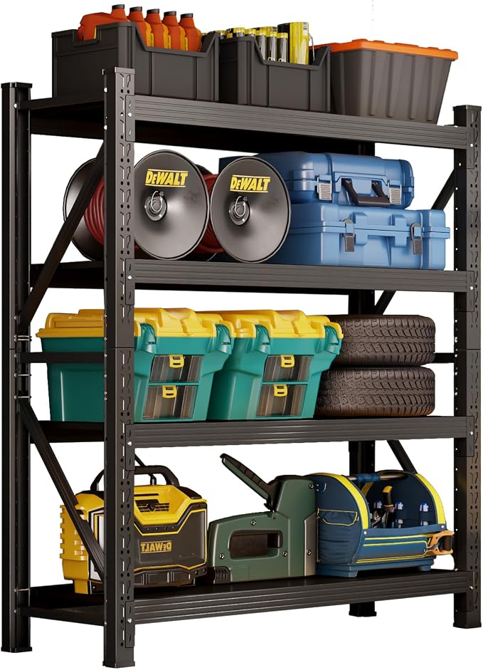 4800LBS Heavy Duty Shelving Units, 4 Tier Adjustable Metal Utility Shelf - Image 6
